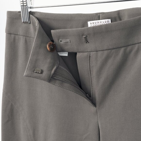Brunello Cucinelli Grey Cotton-Twill Skinny Pants - Picture 8 of 11